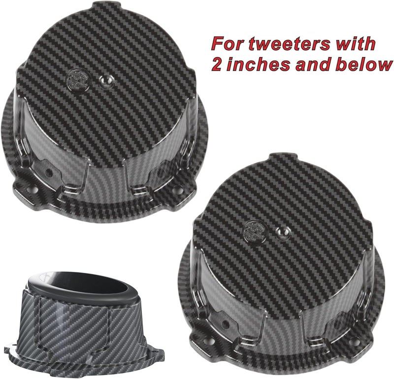 NARPES 2PCS for 2'' and Below Universal Speaker Tweeter Boxes for UTV ATV RV Boat Trunk Trailer Golf Cart Marine Enclosures Pods Mount Spacer Rear Deck Kick Panel Box (Carbon Fiber Style, 2 inch and Below) - Image 5